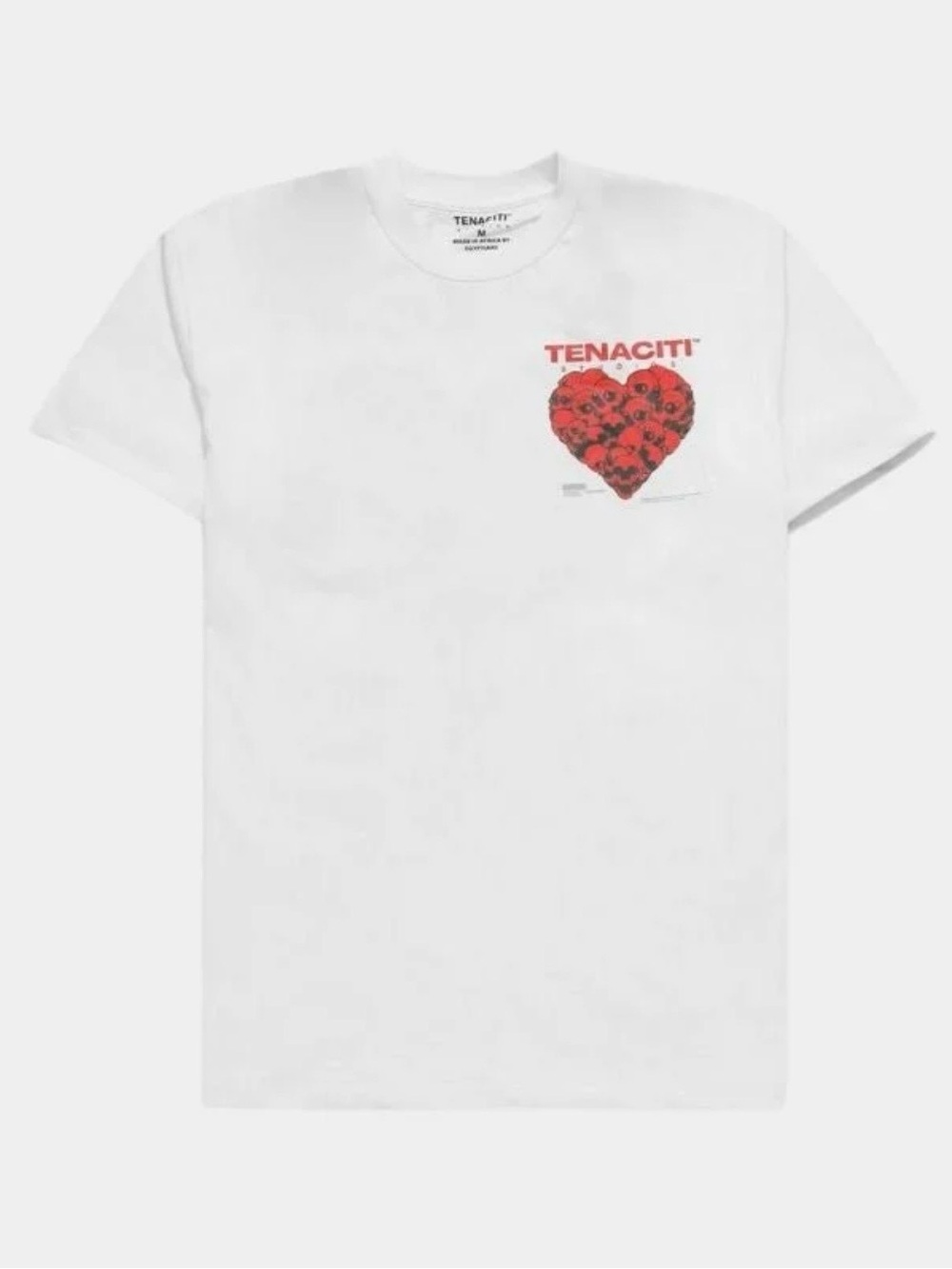 Tenaciti Studios "One Love" Skull Heart Graphic T-Shirt – White XL - NWOT